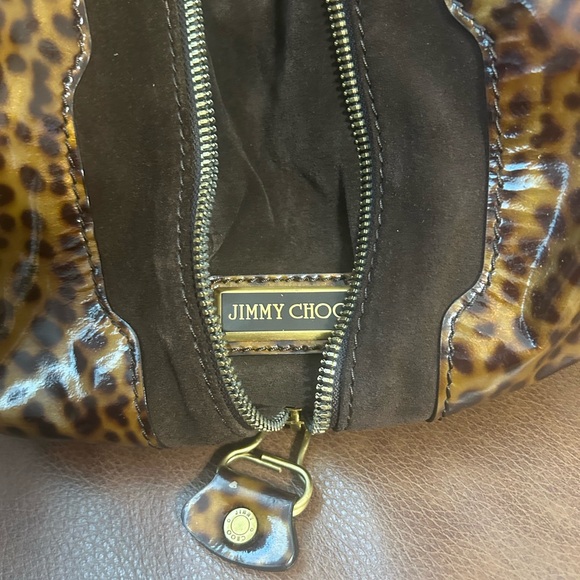 Jimmy Choo Patent Leather and Suede Cheetah print handbag - Picture 6 of 16